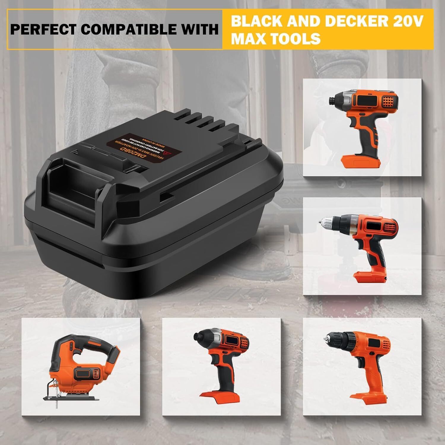 Adaptador de Batería DM20BD pa - Black+Decker Tool Cordless reseña y precio