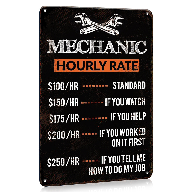 Letrero de estaño de Metal con - Workshop Tools Hours reseña y precio